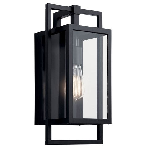 Goson™ 16" 1 Light Wall Light with Clear Glass Black