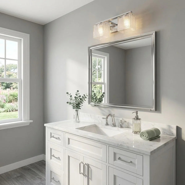 2 Light 15" Wide Chrome Bathroom Vanity Light