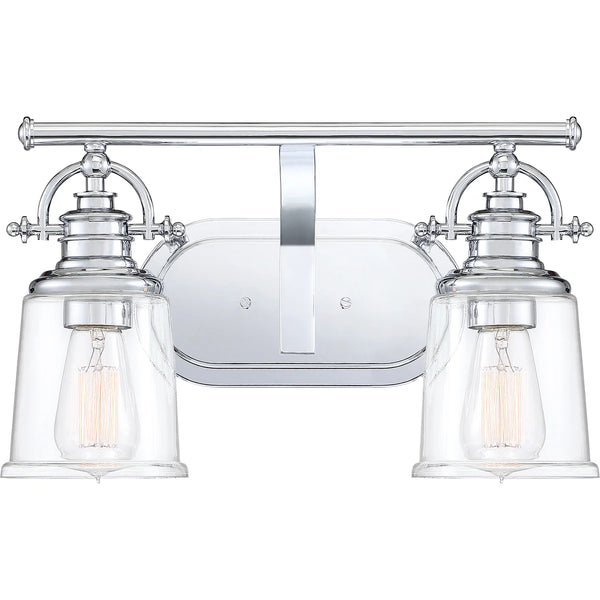 2 Light 16" Wide Chrome Bathroom Vanity Light